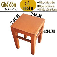 [HCM]Ghế đôn vuông cao 43cm bằng gỗ