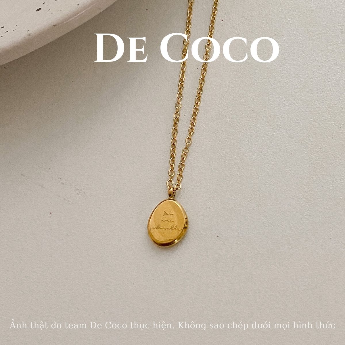 [KHÔNG ĐEN GỈ] Vòng cổ titan Golden Stone De Coco decoco.accessories