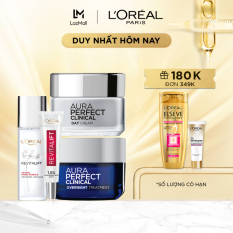 Bộ kem dưỡng trắng da mờ thâm nám White Perfect Clinical ngày & đêm kèm siêu serum cấp ẩm sáng da tức thì HA 7.5ml & dưỡng chất căng mướt da Crystal Micro-Essence 22ml