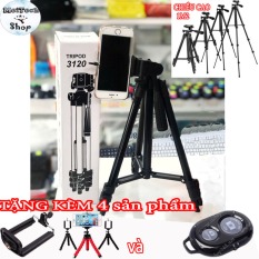 Chân máy chụp ảnh tripod 3120 [Mua 1 được 4] , tripod điện thoại, chân quay điện thoại, gậy livestream quay phim + Tặng kèm 1 remote chụp ảnh+ gậy tự sướng 3 chân bạch tuộc+ giá kẹp điện thoại | meitechshop |