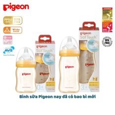 [ CHÍNH HÃNG ] Bình Sữa Pigeon Softouch PPSU Cổ Rộng Dung Tích160ml /240ml – Chiko Kids