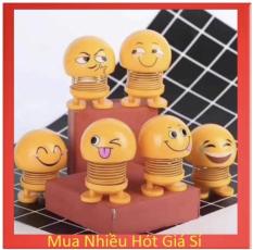 Bộ 4 Con Thú nhún Emoji Lò Xo lắc đầu hình biểu tượng cảm xúc- Trang trí xe ô tô, bàn làm việc- Giảm stress, áp lực hiệu quả