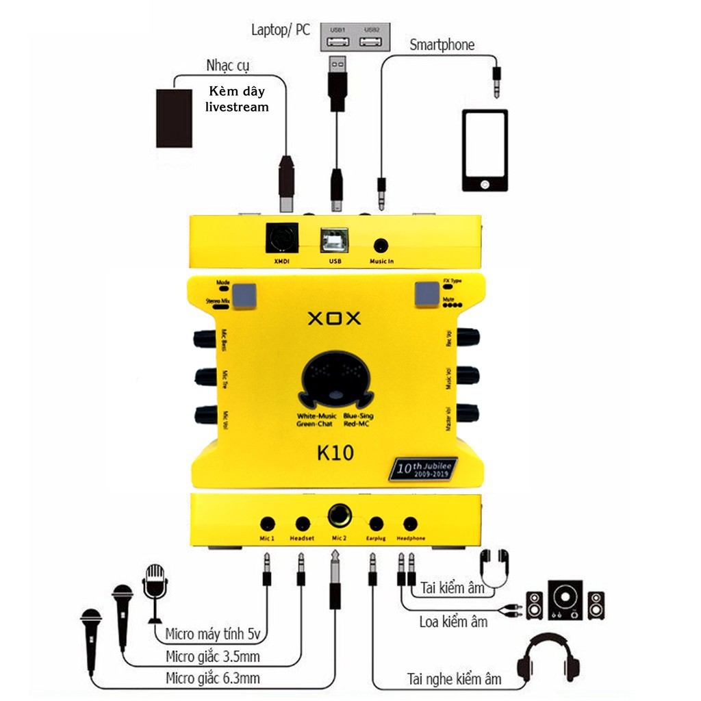 Combo mic thu âm chuyên nghiệp - Micro Takstar PC K200, Soundcard K10 [BH 1 NĂM]