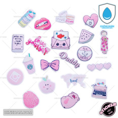 Sticker Hồng Pastel Bộ Hình Dán Chủ Đề Màu Sắc Nhạt Tạo Cảm Giác Dịu Mắt Set Decal Nhựa Chất Lượng Cao Chống Nước Mẫu Mới 2020