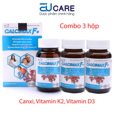 Combo 3 hộp Viên uống bổ sung canxi, vitamin K2 MK7, Vitamin D3 Calcimax F+ hỗ trợ tăng chiều cao, chắc khỏe xương – 30 viên