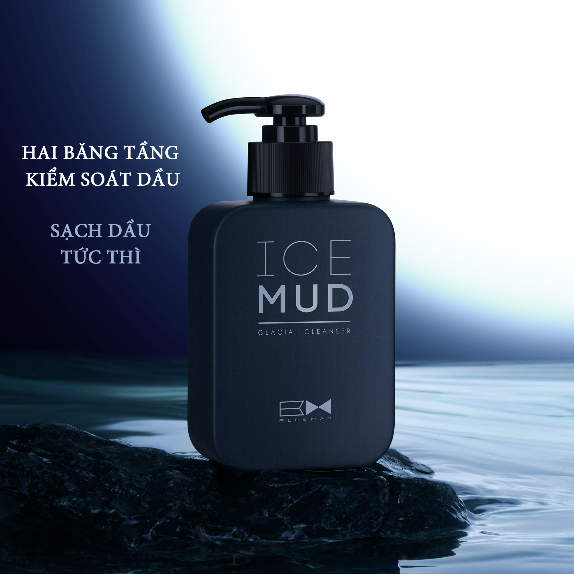 Sữa Rửa Mặt Nam Than Hoạt Tính Giúp Ngừa Mụn & Trắng Da [ Ice Mud BLUEMAN 170ml]