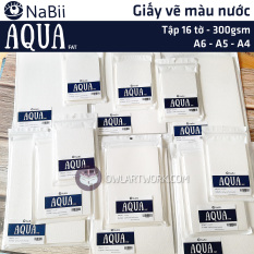 [HCM]Giấy Nabii Aqua Fat vẽ màu nước 300 gsm 16 tờ – Tập lẻ – Thương Hiệu Uy Tín – Họa cụ Cú Tuyết