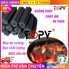 Than không khói, 1kg, than nướng sạch, than hoa, than củi, than nướng không khói: Sạch, cháy rất lâu, an toàn sức khỏe – TopV