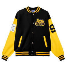 DirtyCoins Áo khoác Embroidered Varsity Jacket – Yellow/Black