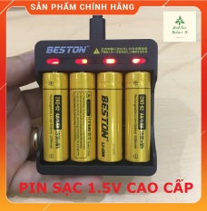 Pin sạc AA/ AAA Beston chính hãng 1.5V dung lượng cao , bộ sạc nhanh tự ngắt hàng cao cấp có đèn báo khi đầy