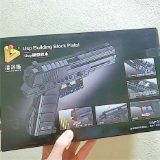 Lego súng lục (súng con) G18 Automatic pistol 390 mảnh an toàn cho bé, mô hình súng lục hoạt động được