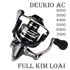 Máy Câu Cá kim loại Deukio AC 2000 – 3000 – 4000 – 5000 – 6000 – 7000 – máy câu lure, máy câu đứng máy câu cá ( Ngu Long )
