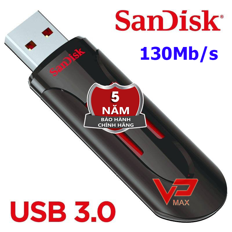 USB 64Gb 32GB 16GB Kingston Sandisk 3.0 Cruzer Glide CZ600 Tốc độ 100Mb/s BH 5 năm siêu bền