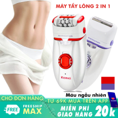 Máy tẩy lông đa năng 2in1 Kemei-2668 chuyên dùng cạo, nhổ tỉa lông toàn thân sử dụng pin sạc tiện lợi (Màu ngẫu nhiên )