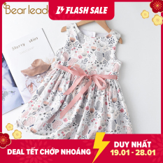 Đầm Công Chúa Bear Leader Cho Bé Gái Đầm Mùa Hè Họa Tiết Xinh Xắn Kết Hợp Nơ Điệu Đà Cho Bé Gái 3-7 Tuổi – intl