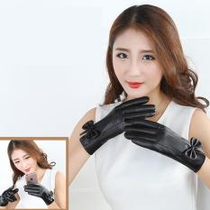 Găng tay da Nữ- Hai lớp nỉ cảm ứng