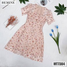 Đầm hoa nhí cổ vuông tay phồng BEMINE MT7304