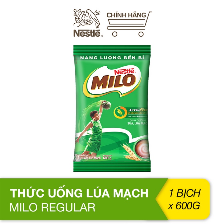 Thức uống lúa mạch Milo Regular (bịch 600g)