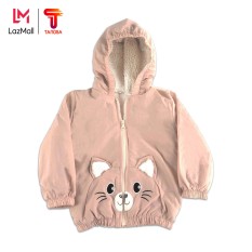 TANOSA Áo phao lót lông cừu cho bé 1-6 tuổi túi mèo đáng yêu, nhiều màu, có mũ cao cấp