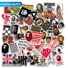 Sticker Hypebeast Mẫu Mới 2021 Bộ Hình Dán Hip Hop Chủ Đề Thời Trang Hiphop Underground Bape Supreme Off White A Bathing Ape Decal Nhựa Chất Lượng Cao, Chống Nước Tốt, Màu Sắc Đẹp In Rõ Nét