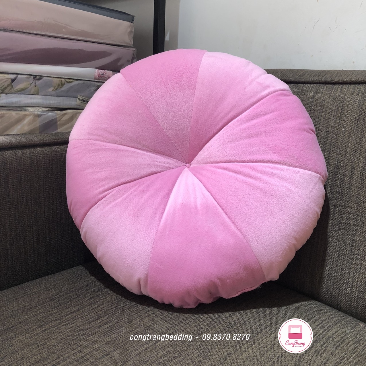 Đệm Ngồi Bệt Hình Tròn, đệm ngổi bệt quả cam Kiểu Dáng Sang Trọng - Bông Trắng Cực Êm (45cm...