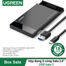 Hộp đựng ổ cứng 2.5 inch SSD HDD chuẩn SATA hỗ trợ ổ cứng lên đến 6TB 2 loại vỏ nhôm và nhựa cao cấp kích thước 128x82x14mm UGREEN US221 CM300 – Hãng phân phối chính thức