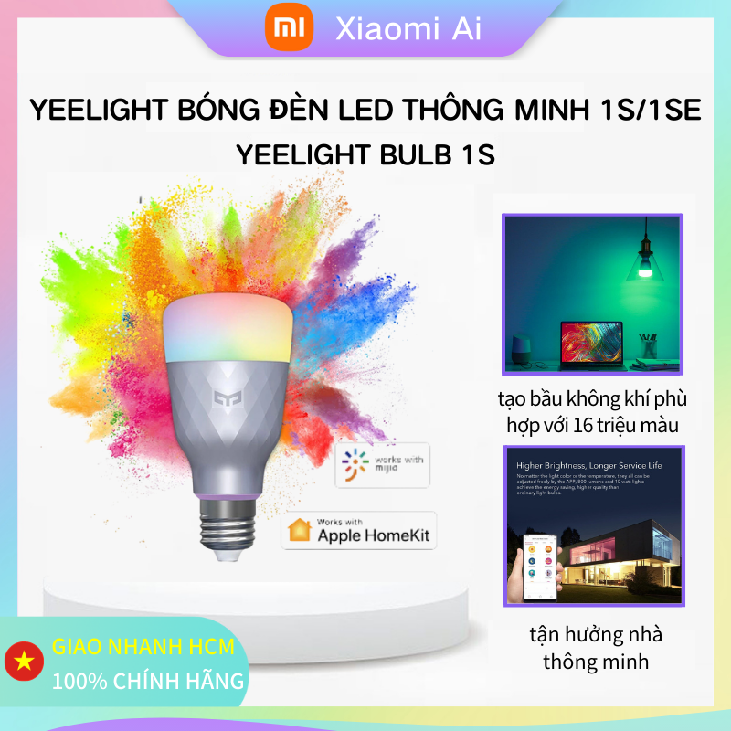 Bóng đèn Thông Minh Yeelight Smart Bulb W3 Phiên Bản – 16 Triệu Màu, điều Khiển Qua App Và Giọng Nói – Công Suất 8W Tiết Kiệm điện – Chui đèn E27 Dễ Tháo Lắp
