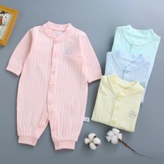 Body liền thân dài tay cotton cho bé trai bé gái sơ sinh 3-10kg, hàng xuất Hàn