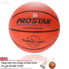 Quả Bóng Rổ ProStar Số 5 Cao Su (Cam) Tặng Kim Bơm Bóng Và Lưới Đựng Bóng