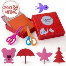 Bộ cắt giấy 240 hình ngộ ngĩnh cho bé ( kèm 2 kéo cắt )