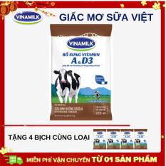 Thùng 48 bịch sữa dinh dưỡng Vinamilk socola 220ml + Tặng 4 bịch cùng loại