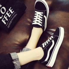 giày thể thao học sinh đen sọc trắng