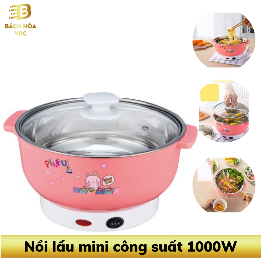 Nồi lẩu điện mini đa năng cao cấp công suất 1000W, Nồi lẩu đa năng gia đình công suất cao