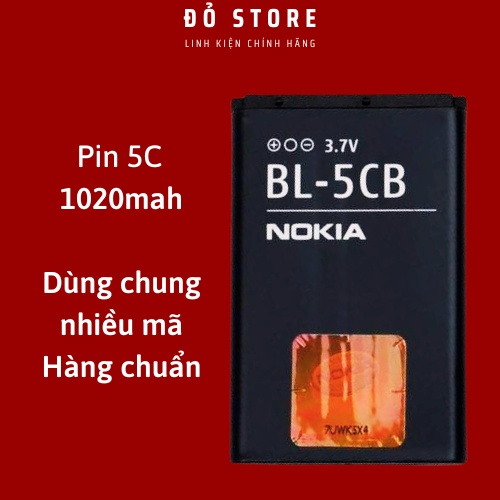 [LOẠI XỊN] Pin ZIN đen Nokia 5C (BL-5C) và BLCB 1020mAh 2IC Xịn Chống Phù Cho Nokia 1280, 105, 110i,..