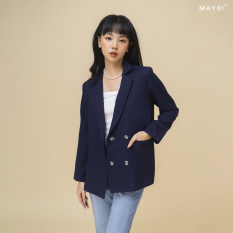 MAYBI – Áo blazer phom rộng màu xanh đen – Dark blue Blazer