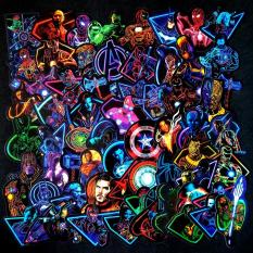 Sticker dán cao cấp chủ đề AVENGERS PHONG CÁCH ĐÈN NEON – Dùng dán Xe, dán mũ bảo hiểm, dán Laptop…