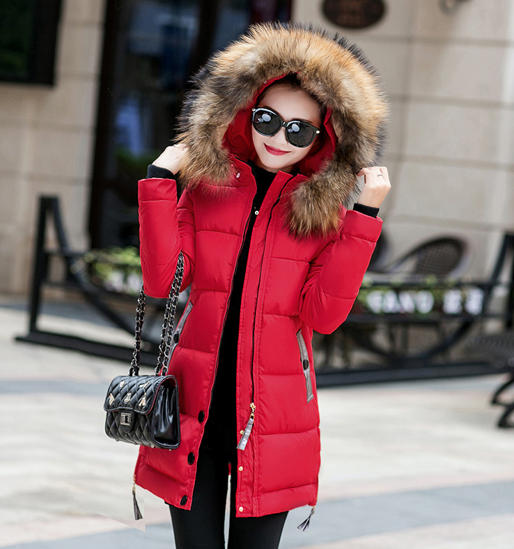 Áo khoác phao nữ phối lông siêu xinh ( màu đỏ) AK015DO