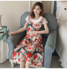 Váy bầu đẹp Mimoka MM15 đầm bầu dễ thương đẹp cho mẹ trẻ chất mát mịn hai dây kiểu dáng Hàn Quốc