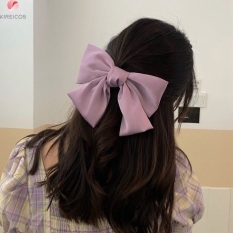 Kẹp Tóc Nơ Bản To Vải Lụa Hot Trend Hàn Quốc