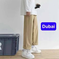 Quần baggy kaki nam nữ – Kiểu quần ống rộng co giãn basic unisex phong cách hot trend 2023 – Dubai Fashion