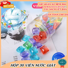 Hộp 30 viên nước giặt xả quần áo đậm đặc gấp 8 lần (VGX30), nước giặt đa năng, bột giặt Huy Tuấn