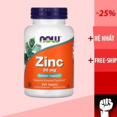 Vitamin Zinc | NOW ZINC | Vitamin Kẽm và Khoáng Chất Cho Cơ Thể [100 – 250 viên] 50MG – Chính Hãng