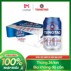 Thùng 24 lon Bia Tsingtao 0.0% Độ cồn – Nhập khẩu chính hãng 100%