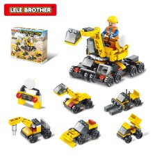 Đồ chơi lego trẻ em lắp ráp xếp hình đội thi công công trình Construction Team 6in1 Lele Brother 8520