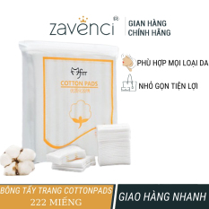 Bông tẩy trang 3 lớp cotton pads zavenci 222 miếng, làm sạch da, mềm mịn khi dùng, an toàn cho da, thích hợp mọi loại da