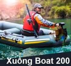 Xuồng Hơi Cao Su, Thuyền Bơm Hơi, Xuong Bom Hoi Cau Ca Xuồng Boat 200 chống chịu tốt dưới sự ảnh hưởng của sự cọ xát, va đập và nắng mặt trời, Chịu Lực Lên Tới 200 Kg, Tặng phiếu bảo hành 1 năm Toàn quốc