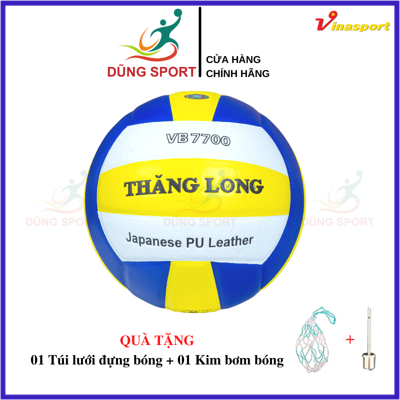 Quả bóng chuyền Thăng Long VB7700 da Nhật chính hãng tặng túi lưới đựng bóng và kim bơm