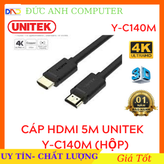 Dây Cáp HDMI 5M UNITEK Y-C140M Chuẩn 4K Ultra HD và 3D , Dây HDMI 5m, Kết Nối Tivi Độ Nét Cao, 2 Đầu Chuẩn 4k