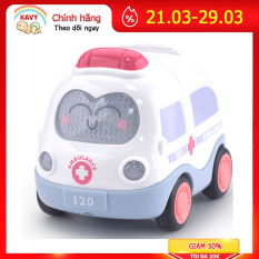 Bộ đồ chơi ô tô quán tính có đèn và nhạc mô tả xe cứu hỏa, cứu thương, cảnh sát, taxi đẹp và dễ thương