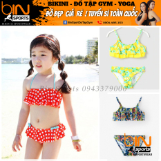 Bộ Đồ Bơi Bé Gái 2 Mảnh Viền Bèo Dễ Thương Nhiều Màu Đáng Yêu Size Từ 10kg Đến 30kg Bin Sports BB008
